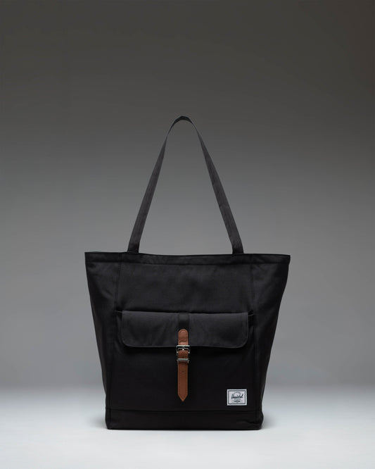 Herschel Retreat Tote bag in classic black, featuring a clean and modern design.