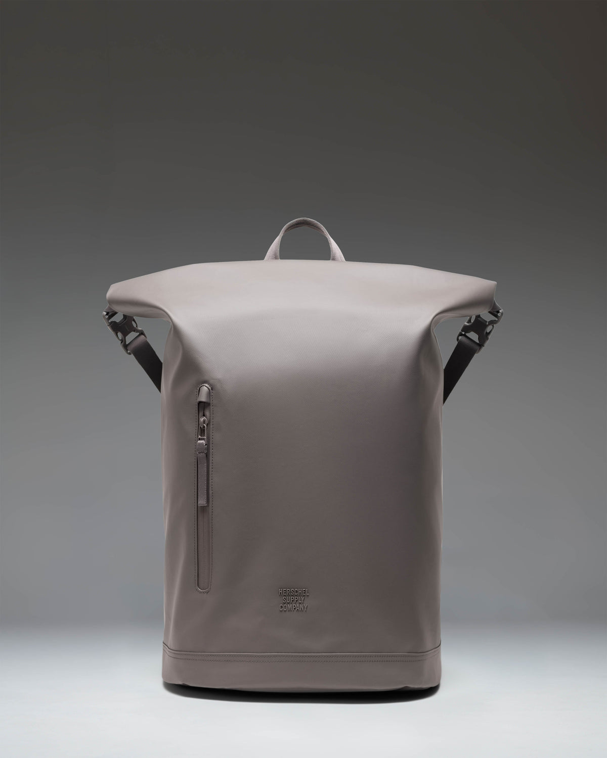 Herschel Supply Co. Roll Top Backpack in Dark Gull Gray, featuring a functional top closure and durable design for daily use or travel.