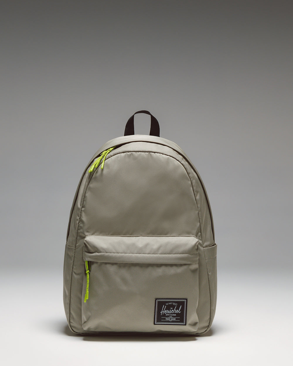 Herschel Classic XL Backpack Twill in Laurel Oak, shown from the front highlighting its clean design, front pocket, and classic woven label.