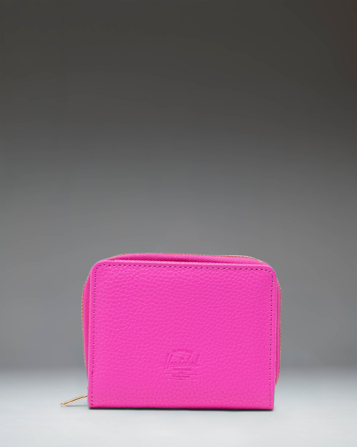 Herschel Supply Co. Georgia Wallet Vegan Leather in Rose Violet, showing a front view of the zippered wallet.
