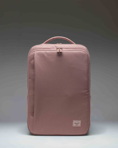 Herschel Supply Co Kaslo Backpack Tech in Ash Rose Tonal, showing a clean, modern design ideal for travel or daily commutes.