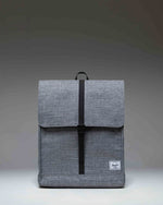 Herschel Supply Co. City Backpack in Raven Crosshatch, featuring a minimalist design with a single front strap closure.
