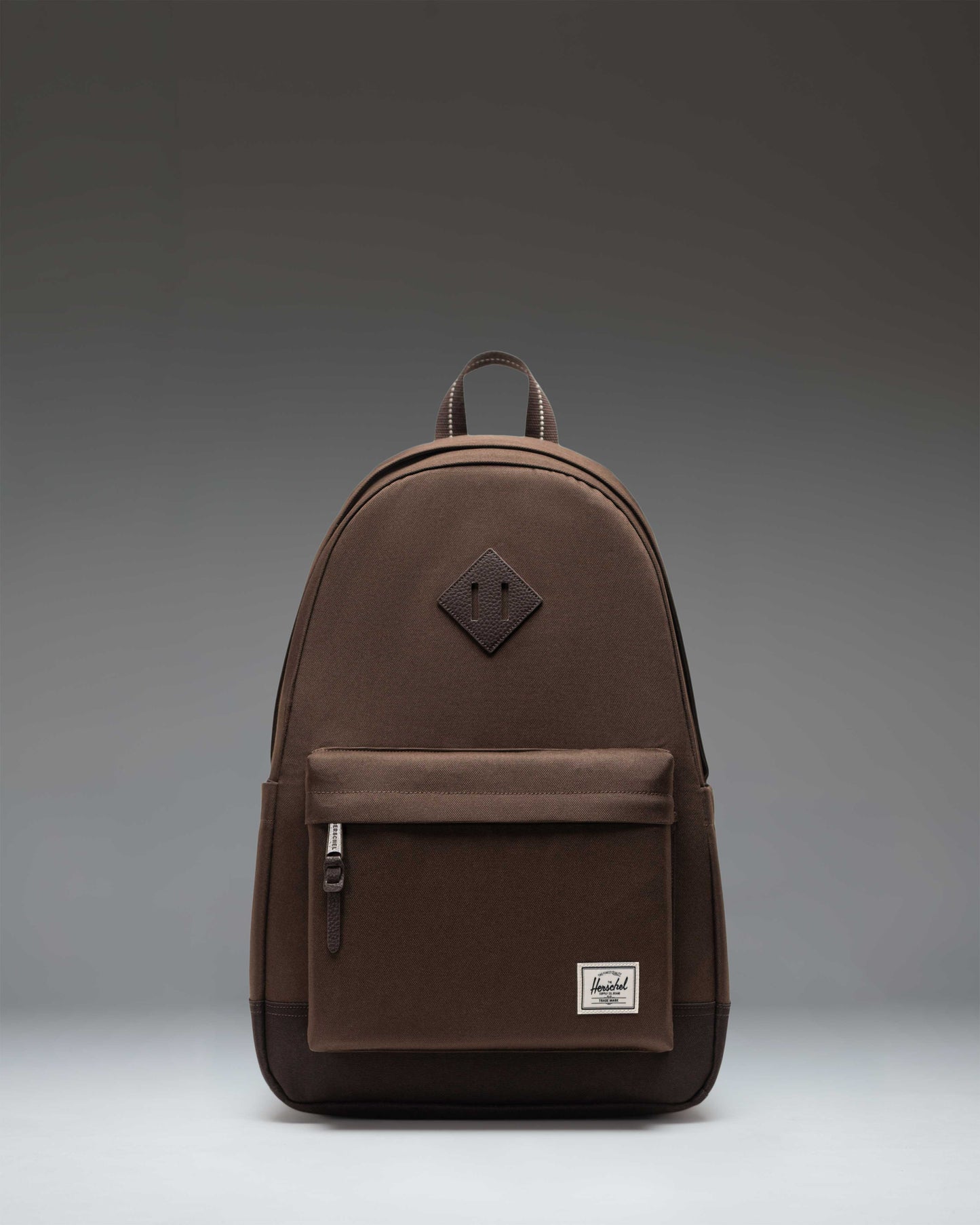 Herschel Heritage Backpack in Brown Slate/Delicioso, showing the front view of the classic everyday bag.