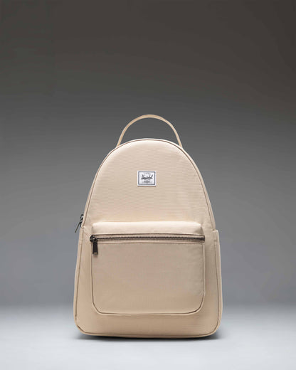 Herschel Nova Backpack in Eucalyptus green, showing the front profile with dual top handles and a front storage pocket.