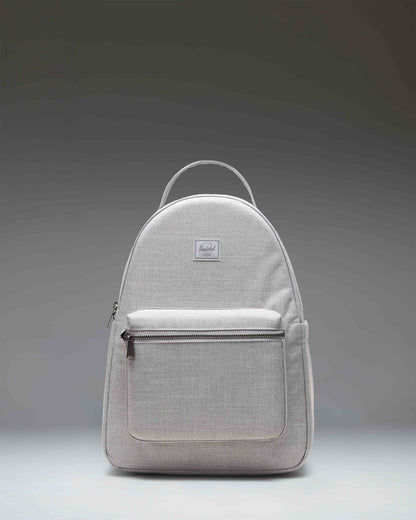 Herschel Nova Backpack in Grey Crosshatch, front view.