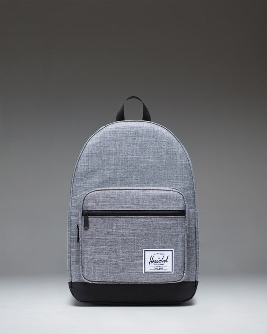 Herschel Supply Co. Pop Quiz Backpack in Raven Crosshatch, front view.