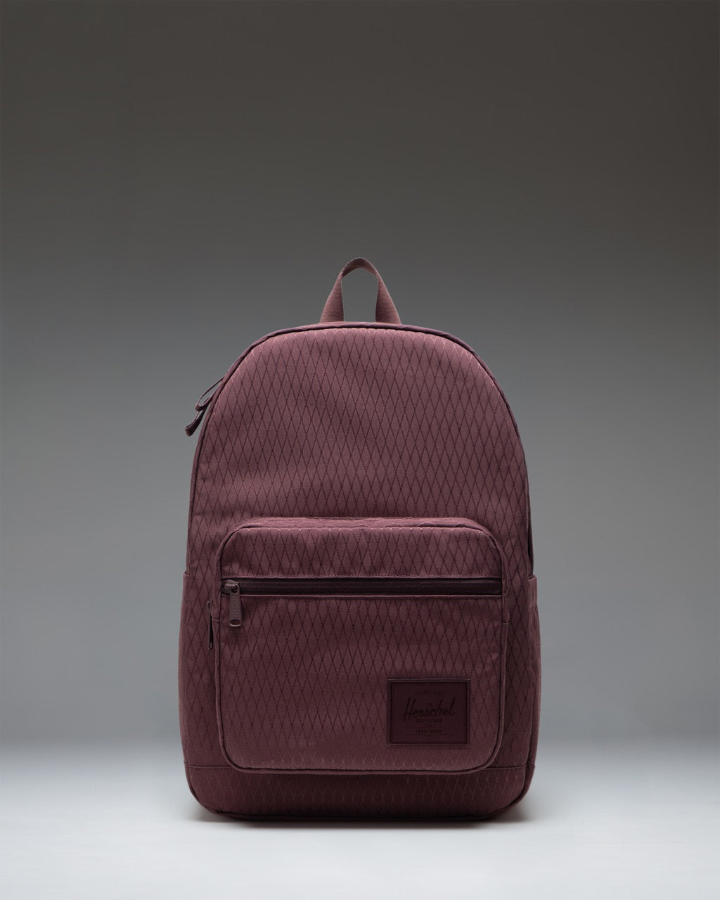 Herschel Supply Co. Pop Quiz Backpack in Huckleberry Diamond featuring a front pocket organizer and classic design.