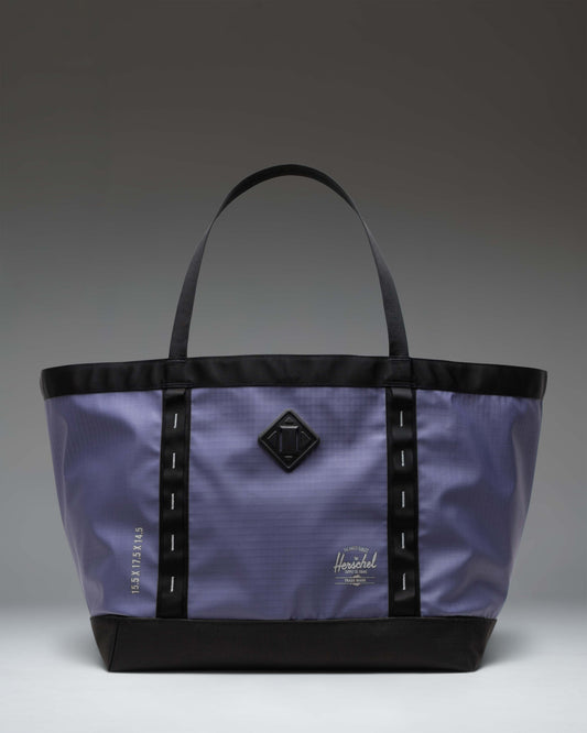 Herschel Supply Co. All Season Gear Tote 63L in Heron/Black, a large dual-tone tote bag shown from the front.