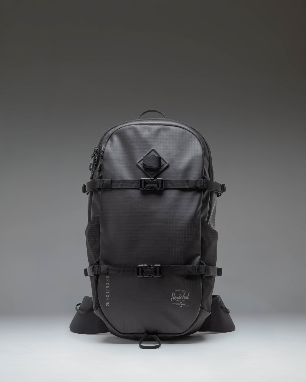 Herschel Supply Co All Season Backpack 29L in black, featuring a classic design with front pocket and shoulder straps.