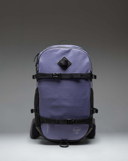 Herschel Supply Co All Season Pro Backpack 36L in Heron/Black, front view.