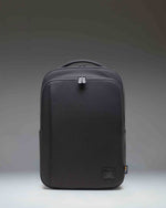 Herschel Supply Co. Kaslo Daypack Tech Cordura in black, shown from the front highlighting its clean design, zippers, and durable material.