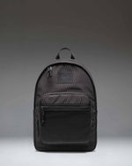 Herschel Kaine Backpack in Black Diamond/Black featuring a spacious main compartment, dual front mesh pockets, and comfortable shoulder straps.