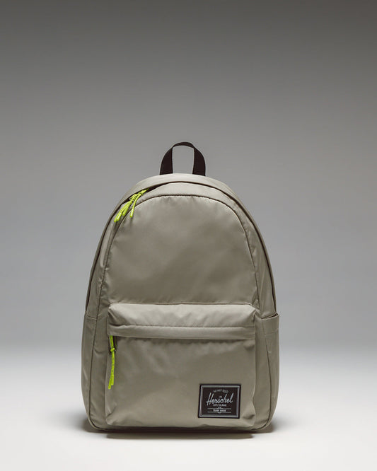 Herschel Classic XL Backpack Twill in Laurel Oak, shown from the front highlighting its clean design, front pocket, and classic woven label.