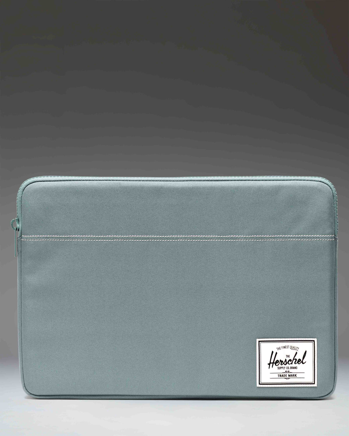 Herschel Anchor 15-16 Inch Sleeve in a light grey colorway, shown from the front on a solid white background.