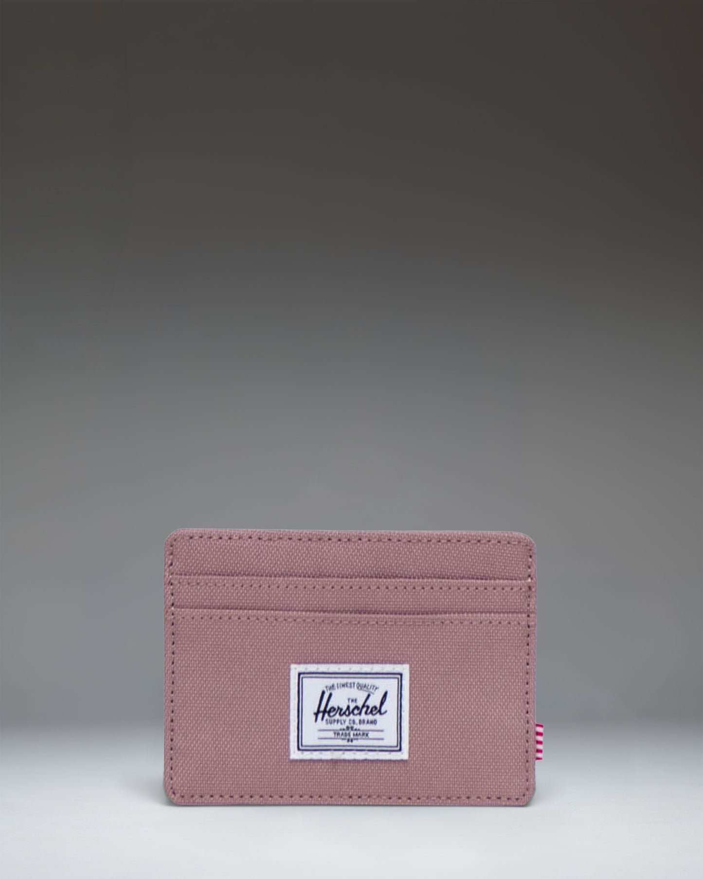 Herschel Supply Co. Charlie Cardholder in Ash Rose featuring multiple card slots and the signature woven label.