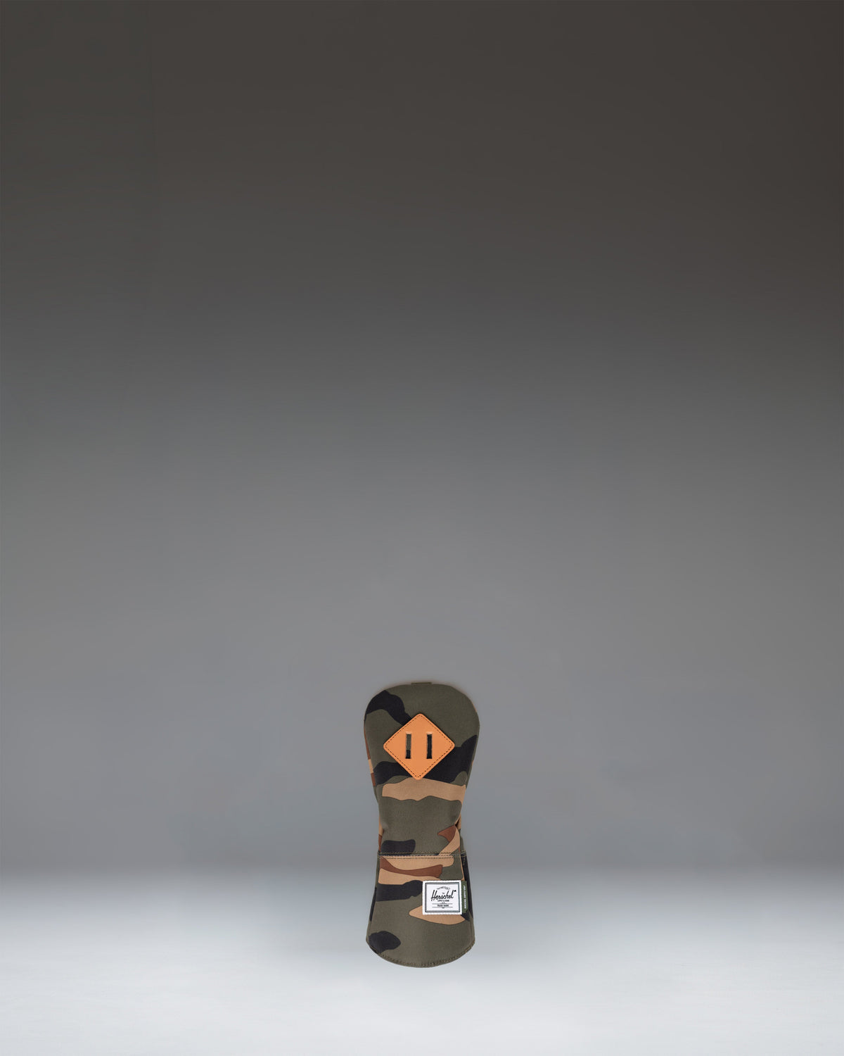 Herschel Heritage Hybrid Head Cover in Woodland Camo golf club cover featuring a classic camouflage pattern.