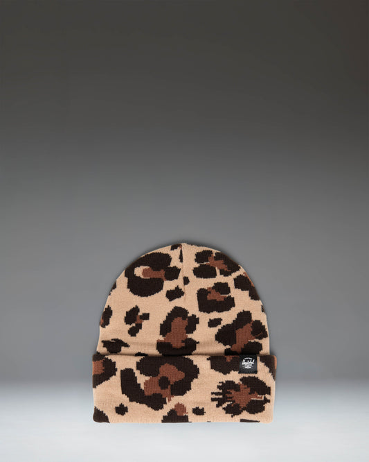 Herschel Supply Co Elmer Graphic Beanie in Leopard Scribble Sesame.